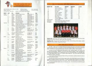 2005 OAK HILL ACADEMY BASKETBALL GAME MEDIA GUIDE - LAWSON - BEASLEY - MOUTH OF WILSON 2