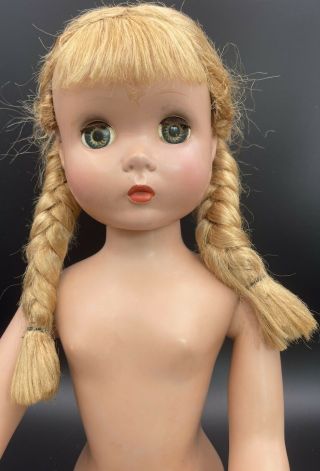 Maggie 20” C.  1949 Madame Alexander Doll Polly Pigtails Teenager Blonde Braids