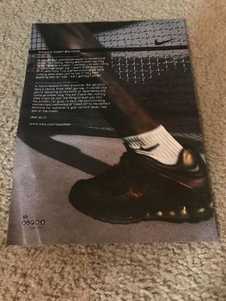 Vintage 1999 Nike Air Tuned Max Running Shoe Poster Print Ad 1990s Rare