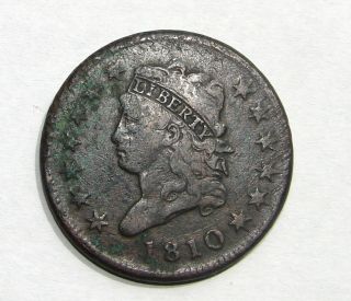 1810 United States Large Cent Coin Shows Corrosion On Reverse