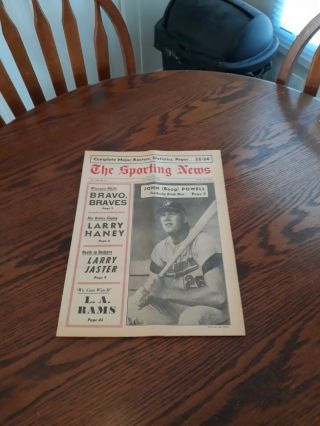 August 13,  1966 - The Sporting News - Boog Powell Of The Baltimore Orioles