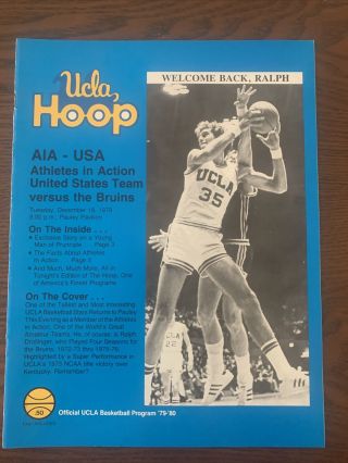 1979 Ucla Vs Athletes In Action Basketball Program 12/18/1979
