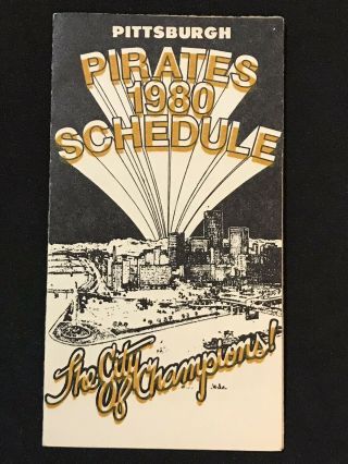 1980 Pittsburgh Pirates Pocket Schedule Willie Stargell 2