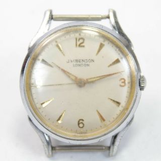 Vintage Mens J W Benson London Mechanical Wrist Watch Stainless Spares & Repairs