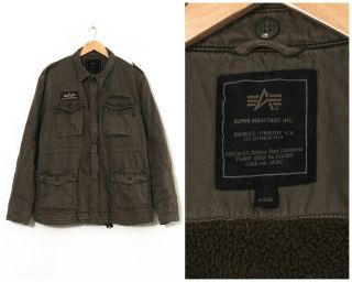 Vintage Mens Alpha Industries M - 65 Field Military Jacket Coat Brown Size Xl