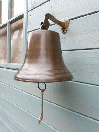 Large Vintage Ships Pubs Wall Mounted Brass Bell.  1.  5 Kgs