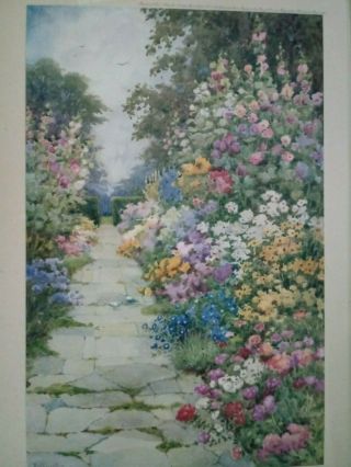 Antique English Garden Print by Raphael Tuck&Sons after FloraM Pilkington Framed 3