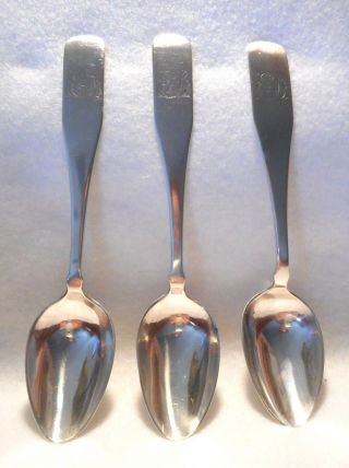 Sterling Silver Foreign Hallmarked Unknown Maker Set Of 3 Coffee Spoons,  19th C.