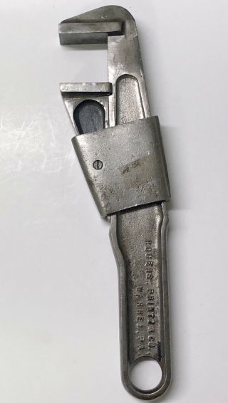 Antique 1910 Rogers Printz Fitzall Quick Adjust Adjustable 9.  5 " Wedge Wrench Usa