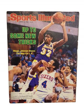 Magic Johnson Los Angeles Lakers Vintage Sports Illustrated March 5 1985 Hof
