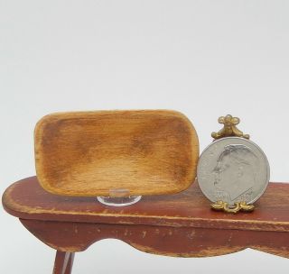 Vintage Cindy Malon Rustic Wooden Bowl Artisan Dollhouse Miniature 1:12 3