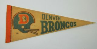Vintage Nfl Denver Broncos 9” X 4” Mini Felt Pennant Retro Decor Football