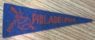 Vintage Philadelphia Phillies Mini Pennant.  Vintage