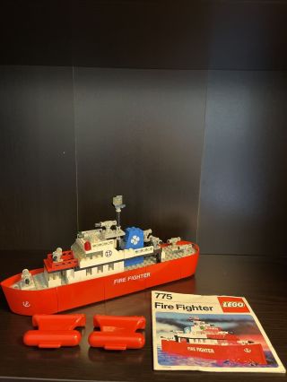Vintage 1978 Lego Boat Set 775 Fire Fighter Ship W/ Instruction Sticker