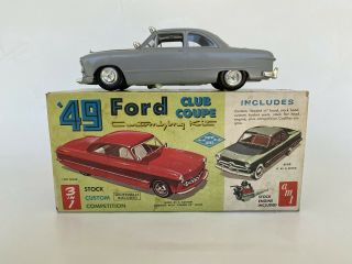 Vtg Amt 1949 Ford Club Coupe 3 - In - 1 Customizing Model Car Kit - Built - W/ Box