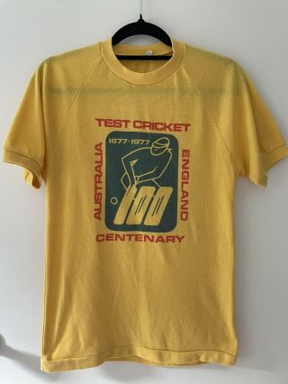 Vintage Australia V England Centenary 1877 - 1977 Test Cricket T - Shirt Tee Rare