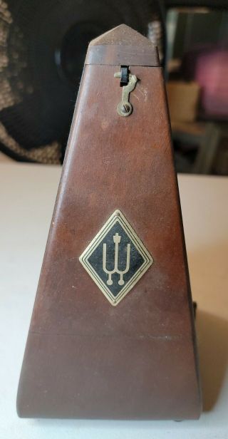 Vintage Wittner 811m Pendulum Pyramid Metronome With Bell - Mahogany Finish