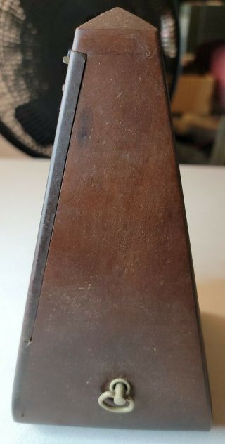 Vintage Wittner 811M Pendulum Pyramid Metronome with Bell - Mahogany Finish 2