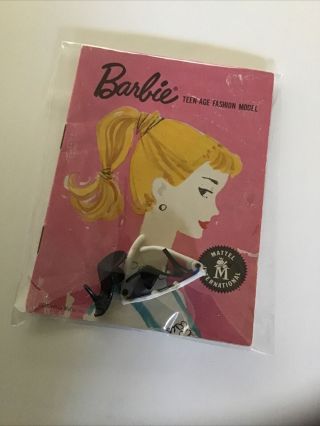 Vintage Mattel 3 Ponytail Barbie “r” Version Booklet,  Sunglasses,  Black Shoes