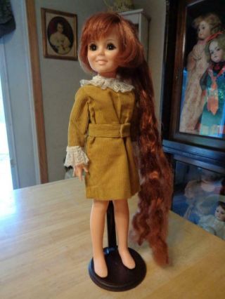 Vtg.  Ideal Growing Hair Crissy Doll Hair To Floor Needs Repaired Hole In Heel