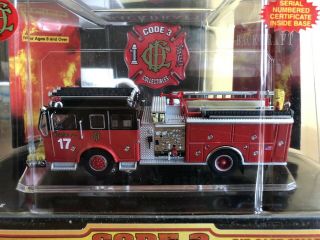 Code 3 Collectibles 1/64 Chicago Backdraft Ward Lafrance Engine 17