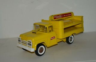 Vintage Very 1960s Pressed Steel Buddy L Yellow Coca Cola Truck