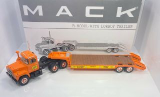 First Gear 1/34 Scale Mack - R Model W/lowboy Trailer “state Highway Dept.  Version