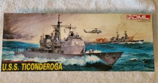 Vintage ☆ Uss Ticonderoga Cg - 47 Guided Missile Cruiser ☆ 1:350 Model Kit ☆ Dml