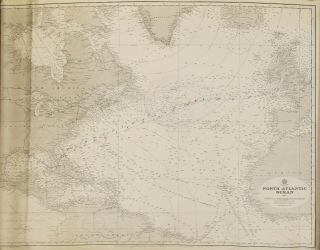 Antique Admiralty Chart - North Atlantic Ocean - 1883