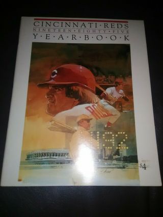 1985 Cincinnati Reds Official Yearbook Baseball - - Pete Rose - - Rare