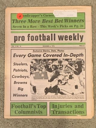 Pro Football Weekly - December 6,  1976 - Nfl