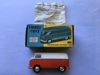 Scarce C1962 - 64 Vintage Corgi Toys No433 Boxed Volkswagen Delivery Van