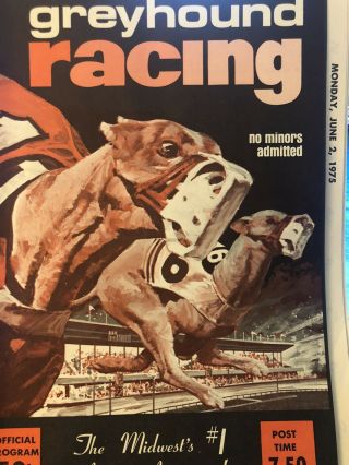 1975 Sodrac Greyhound Program June 2nd.