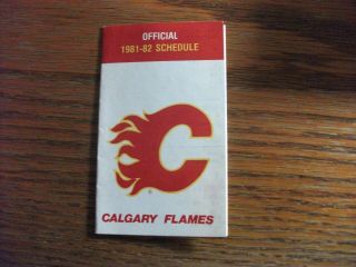 1981 - 82 Calgary Flames Rare 2nd Year Nhl Schedule -