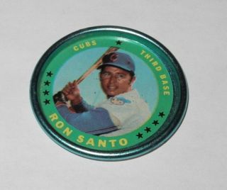 1971 Topps Baseball Coin Pin 95 Ron Santo Chicago Cubs Near