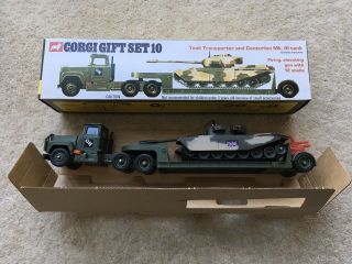 Scarce C1973 - 78 Boxed Corgi Toys Nogs10 Tank Transporter&centurion Mk.  Iii