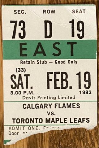 Toronto Maple Leafs Vs Calgary Flames 5 - 3 Leafs Win Feb 19 1983 Maple Leaf Gardn
