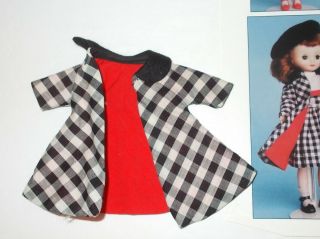 Vintage Ac 8 " Betsy Mccall Doll " Town And Country " Black & White Check Coat