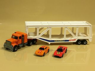 Hot Wheels Big Rigger Micro Color Changing Truck With Trailer And 2 Micro Cars