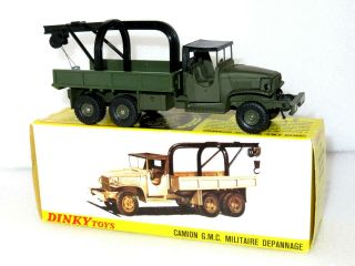 French Dinky 808 G.  M.  C Militaire Depannage.  Model,  Packing Piece & Box.