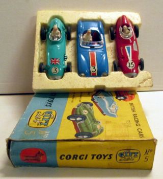 Corgi Toys,  Gift Set 5 British Racing Cars,