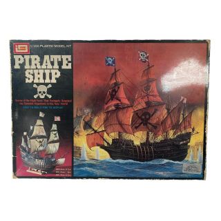 Rare Vintage 1980 Imai 1/100 Scale Pirate Ship Model Kit Unassembled Display