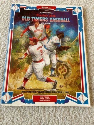 4th Annual 1985 Cracker Jack Old Timers Baseball Official Program Hank Aaron
