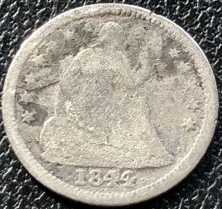 1844 O Seated Liberty Half Dime 5c Circulated Rare 15521