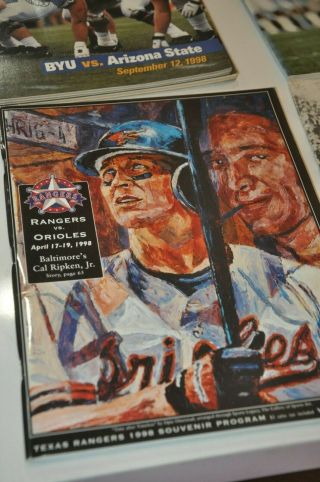Baltimore Orioles @ Texas Rangers Program April 1998 Cal Ripken Vol 27 No.  5