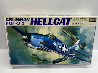 Fb Hasegawa 1:32 Scale Grumman F6f - 3/5 Hellcat Vintage Boxed Model Kit No Res