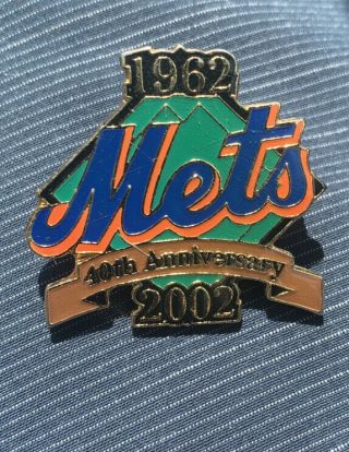 2002 York Mets 40th Anniversary Mlb Baseball Lapel Pin