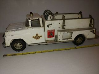 1959 Tonka No.  5 Fire Pumper Truck In Rare White Color
