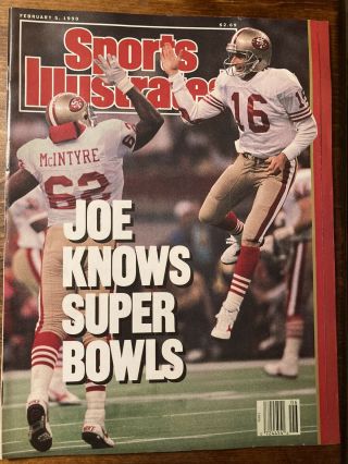 1990 Joe Montana San Francisco 49ers Bowl Sports Illustrated Label Removed