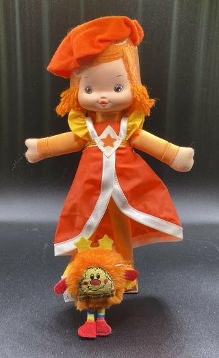 Vintage Mattel 1983 Rainbow Brite 10” Lala Orange Doll Oj Sprite & Booklet Bnob